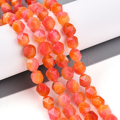 Dyed Natural White Jade Beads Strands X-G-T139-8mm-45V-1