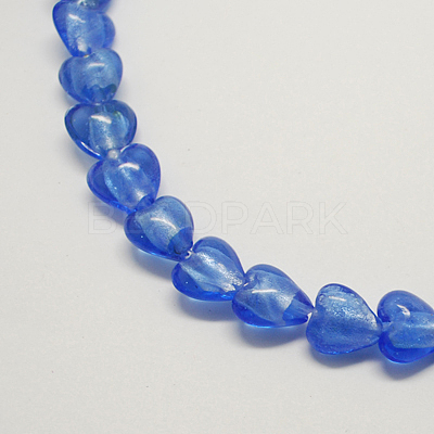Handmade Silver Foil Glass Beads FOIL-R050-12x8mm-12-1