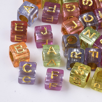 Transparent Plated Acrylic Beads X-MACR-S299-053-1