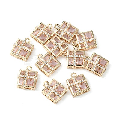 Brass Pave Cubic Zirconia Pendants KK-G462-44KCG-04-1