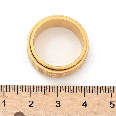 Star & Moon & Sun 304 Stainless Steel Rotatable Finger Ring PW-WG61315-09-1