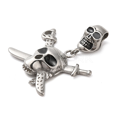 Halloween 304 Stainless Steel Enamel Pendants STAS-Q317-05C-AS-1