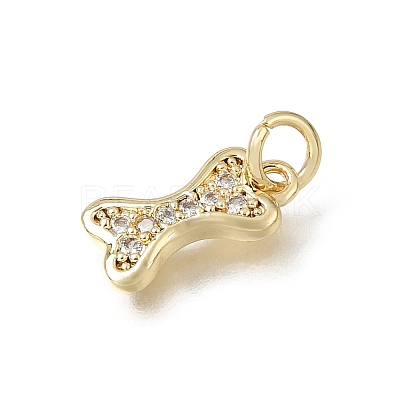 Brass Pave Clear Cubic Zirconia Charms LS-CU-L001-07G-1