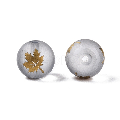 Autumn Theme Electroplate Transparent Glass Beads EGLA-S178-01-01F-1