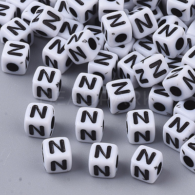 White Opaque Acrylic Beads X-MACR-R869-02N-1