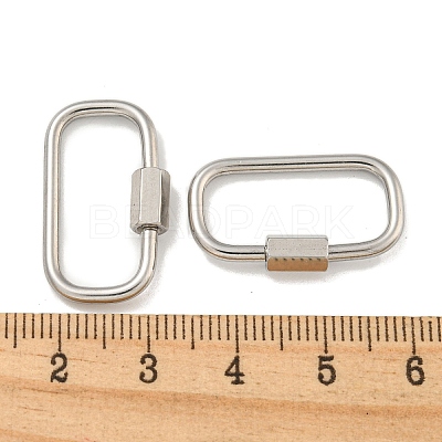 Non-Tarnish 304 Stainless Steel Screw Carabiner Lock Charms LS-STAS-C092-05H-P-1