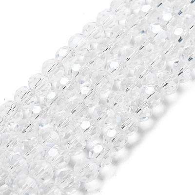 Electroplate Transparent Glass Beads Strands EGLA-A035-T8mm-A19-1