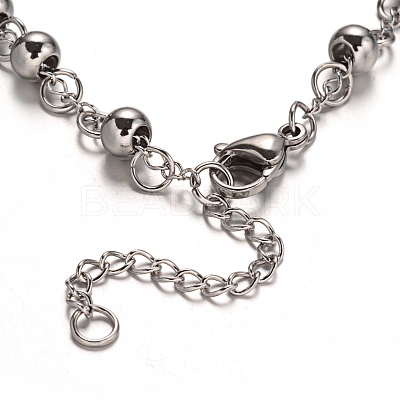 Tarnish Resistant Rosary Bead Bracelets with Cross BJEW-E282-03P-1