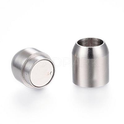 Tarnish Resistant 304 Stainless Steel Magnetic Clasps with Glue-in Ends STAS-G101-34P-1