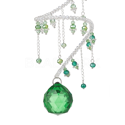 Glass Teardrop Hanging Suncatchers HJEW-TA00413-01-1