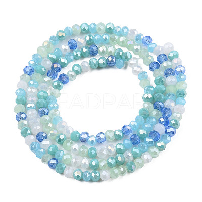 Electroplate Glass Beads Strands X-EGLA-S192-001A-B08-1