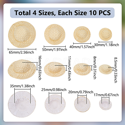40Pcs 4 Styles Paper Craft Doll Hat DIY-GA0008-42-1