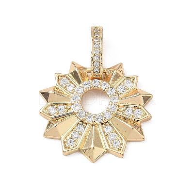 Brass Micro Pave Cubic Zirconia Pendants LS-KK-F939-02D-G-1