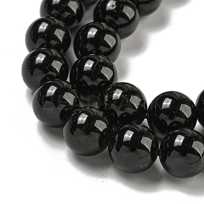 Natural Black Tourmaline Beads Strands G-G763-01-10mm-AB-1