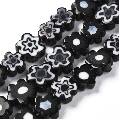 Handmade Millefiori Glass Bead Strands X-LAMP-J035-8mm-01-1