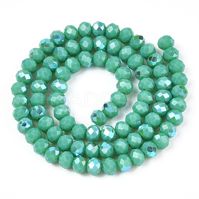 Electroplate Opaque Solid Color Glass Beads Strands EGLA-A044-P2mm-L31-1