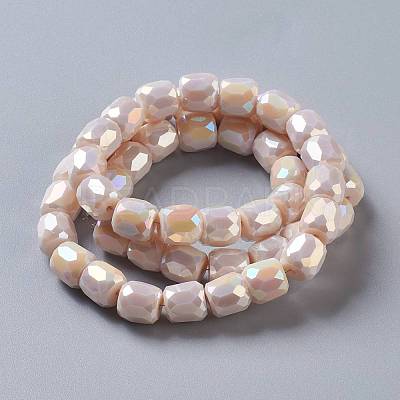 Electroplate Opaque Glass Beads GLAA-F108-10B-07-1