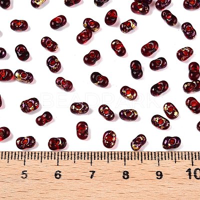 Picasso Spray Painted Glass Seed Beads SEED-T006-04-28-1