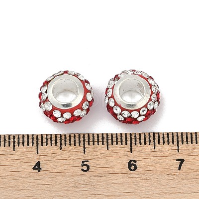 Alloy Rhinestone Clay Pave Beads ALRI-D300-02S-1