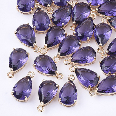 Transparent Glass Charms X-GLAA-T007-11D-1