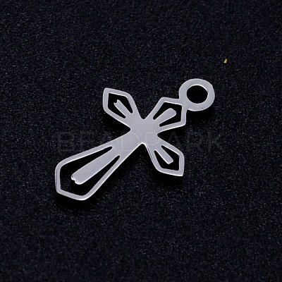 Tarnish Resistant 201 Stainless Steel Tiny Cross Charms STAS-Q201-JN308-1-1