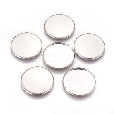 Tarnish Resistant 304 Stainless Steel Plain Edge Bezel Cups STAS-E460-10P-25mm-1