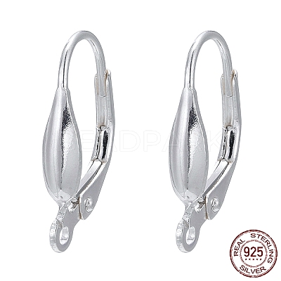 Sterling Silver Leverback Hoop Earrings Findings X-STER-A002-236-1
