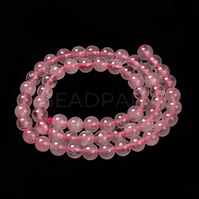 Natural  Rose Quartz Beads Strands X-G-L104-6mm-01-1
