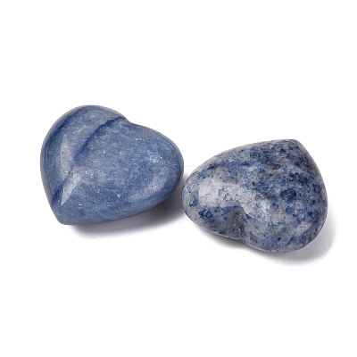 Natural Blue Aventurine Heart Love Stone G-O174-10-1