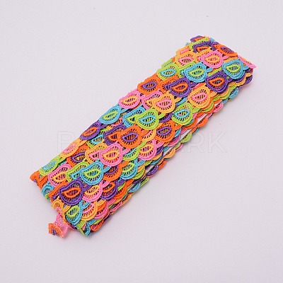 Heart Embroidered Polyester Ribbon OCOR-WH0060-04-1