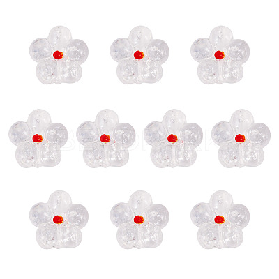 10Pcs Transparent Handmade Bumpy Lampwork Beads LAMP-TADJ0001-48F-1