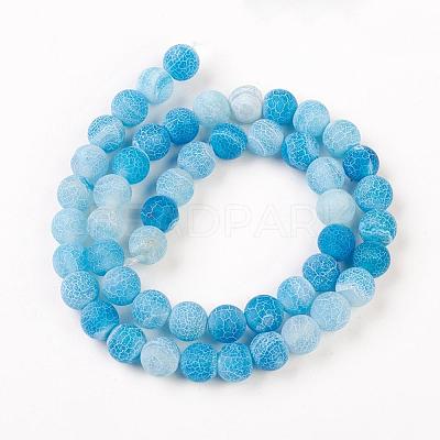 Natural Weathered Agate Beads Strands G-G589-8mm-14-1