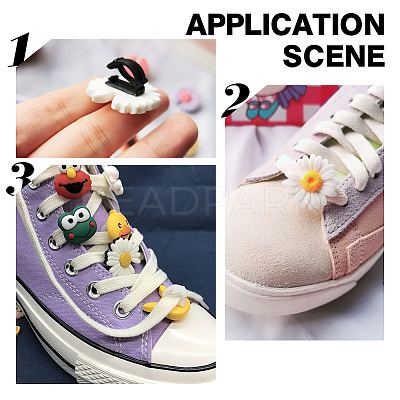 150Pcs 3 Colors Nylon Detachable Blank Shoelace Buckle Clips FIND-NB0004-21-1