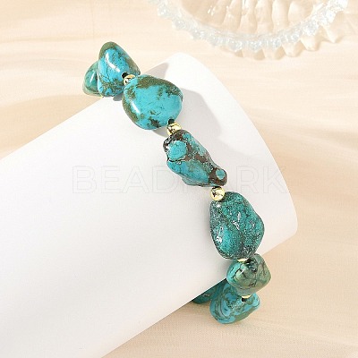 Dyed Natural Magnesite Nuggets Beaded Bracelets for Women BJEW-JB14252-1