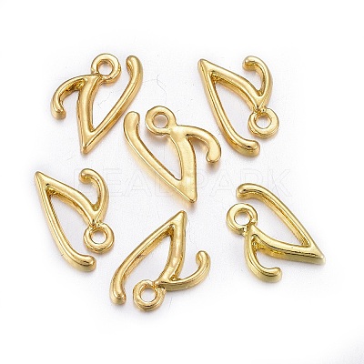 Golden Plated Alloy Letter Pendants LS-X-PALLOY-J718-01G-V-1