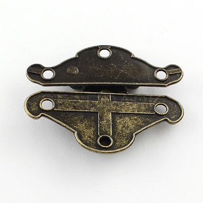 Wooden Box Lock Catch Clasps X-IFIN-R203-48AB-1