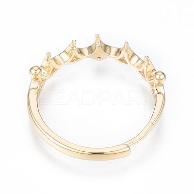 Brass Micro Clear Cubic Zirconia Adjustable Ring Settings LS-KK-T062-238G-1
