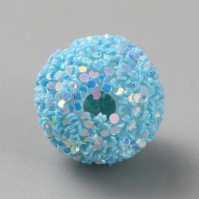 Opaque Acrylic Beads MACR-WH0010-12I-1