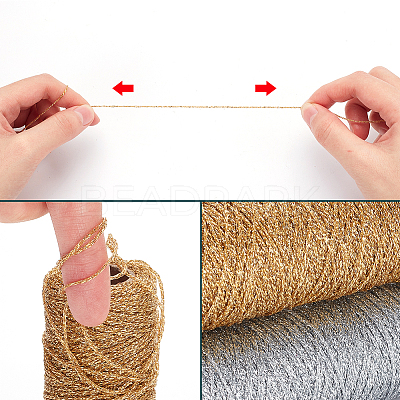 2 Rolls 2 Colors Polyester Braided Metallic Cord OCOR-PH0002-82-1