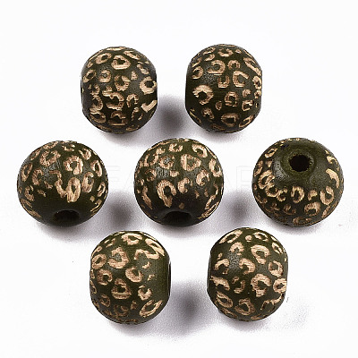 Painted Natural Wood Beads X-WOOD-T021-53A-04-1