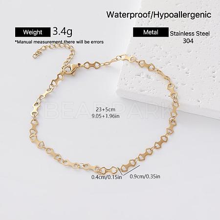 Vintage 304 Stainless Steel Link Chain Bracelets for Women SR6188-1-1