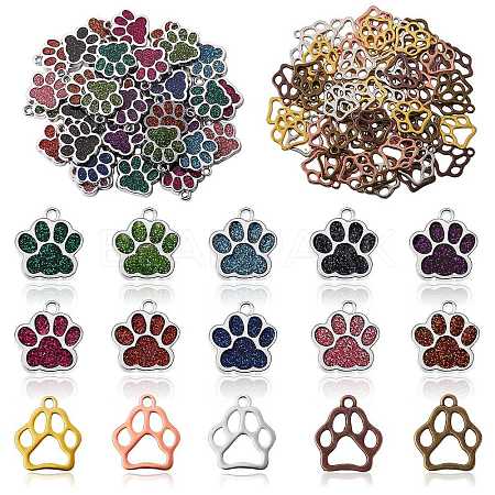 100Pcs 15 Style Alloy Enamel Charms FIND-SZ0002-06-1