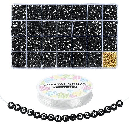 DIY Letter & Heart Acrylic & Plastic Stretch Bracelet Beaded Necklace Making Kit DIY-YW0008-39-1