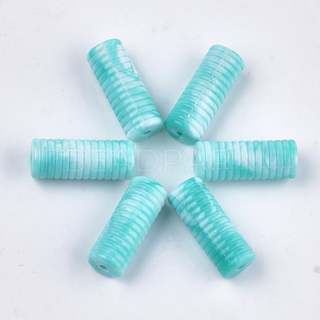 Acrylic Grooved Beads OACR-T009-01F-1