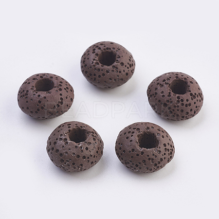Natural Dyed Lava Rock European Beads G-E477-A10-1