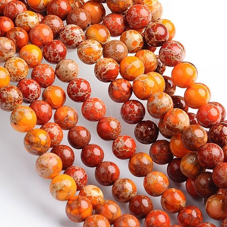 Dyed Natural Imperial Jasper Round Bead Strands G-M274-04-4mm-1