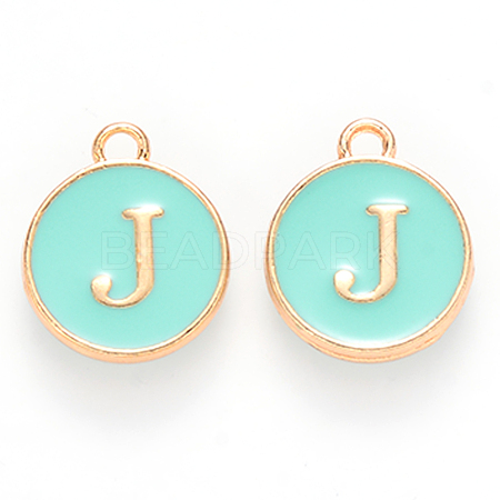 Golden Plated Alloy Enamel Charms X-ENAM-S118-05J-1