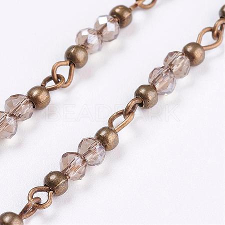 Handmade Glass Beaded Chains AJEW-JB00320-04-1