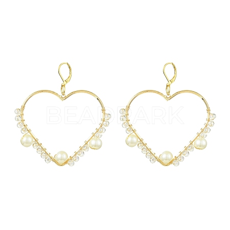 Brass Leverback Earrings EJEW-JE06009-1