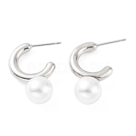 Rack Plating Brass Stud Earrings for Women KK-Z038-15P-1